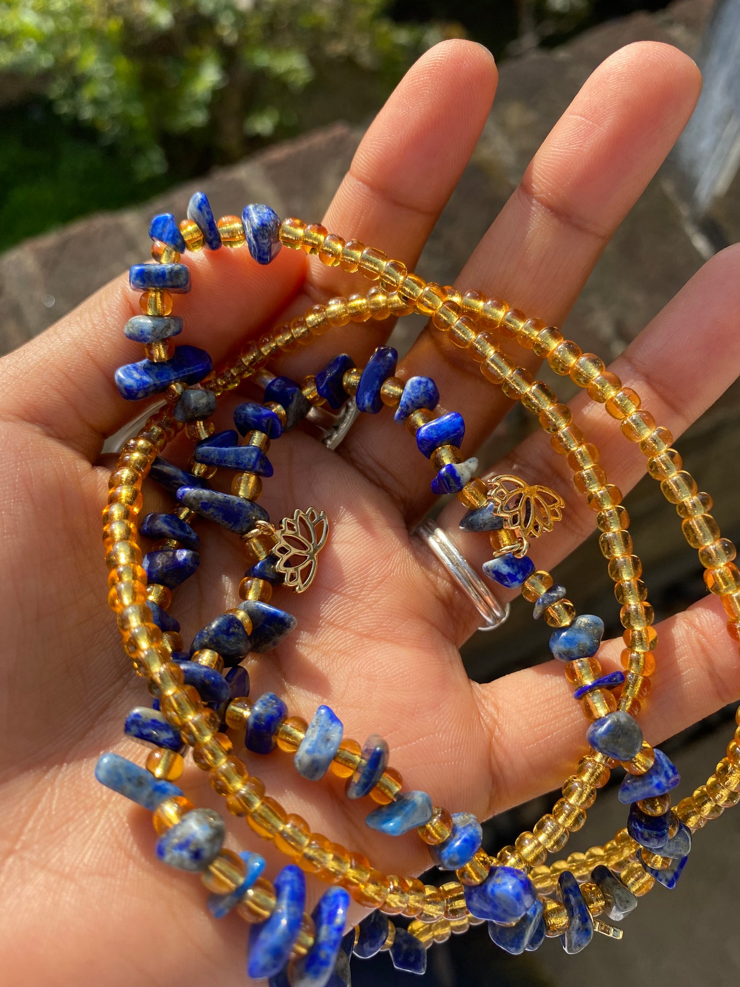 Lapis Lotus crystal waistbeads 🌀✨